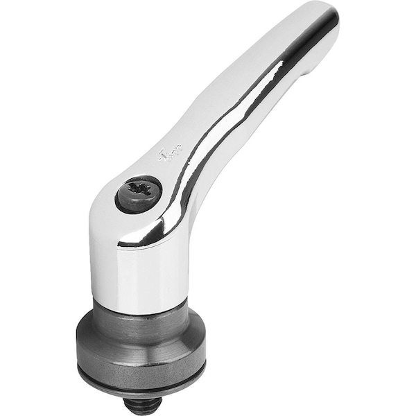 Adjustable Handle W Clamp Force Intensif Size:2 M08X10, Zinc Chromed, Comp:Steel Black Oxidized